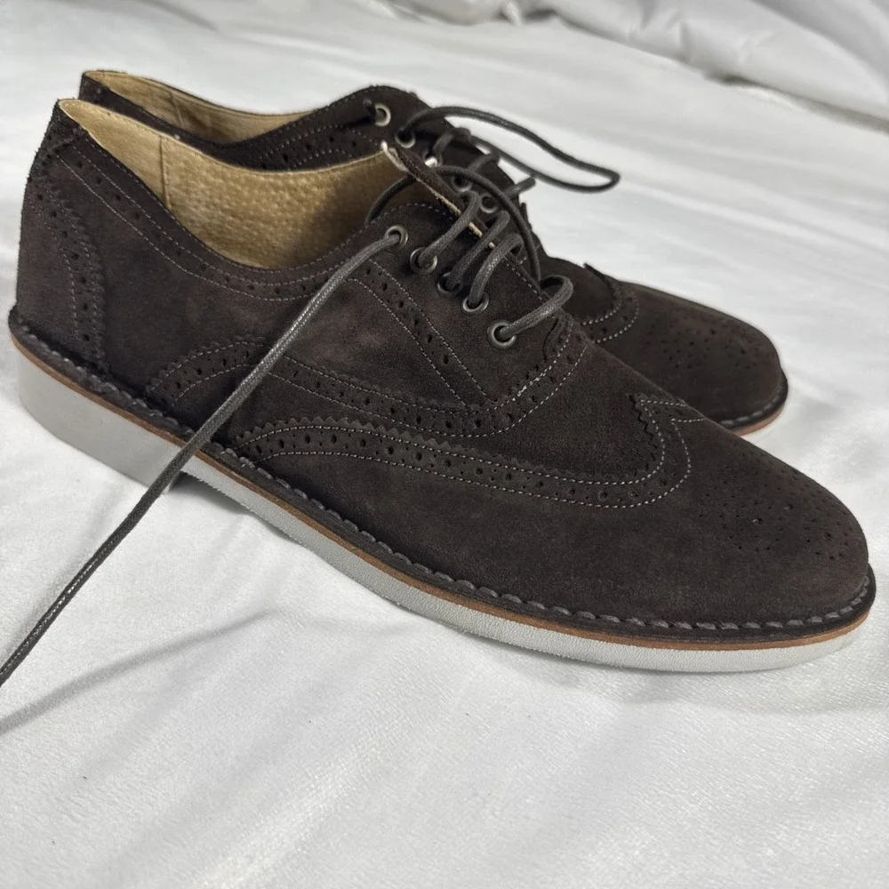 Cantarelli Mens Lace-Up Shoes 45 IT / US 12 Dark Brown Suede Made In Italy‎ $249